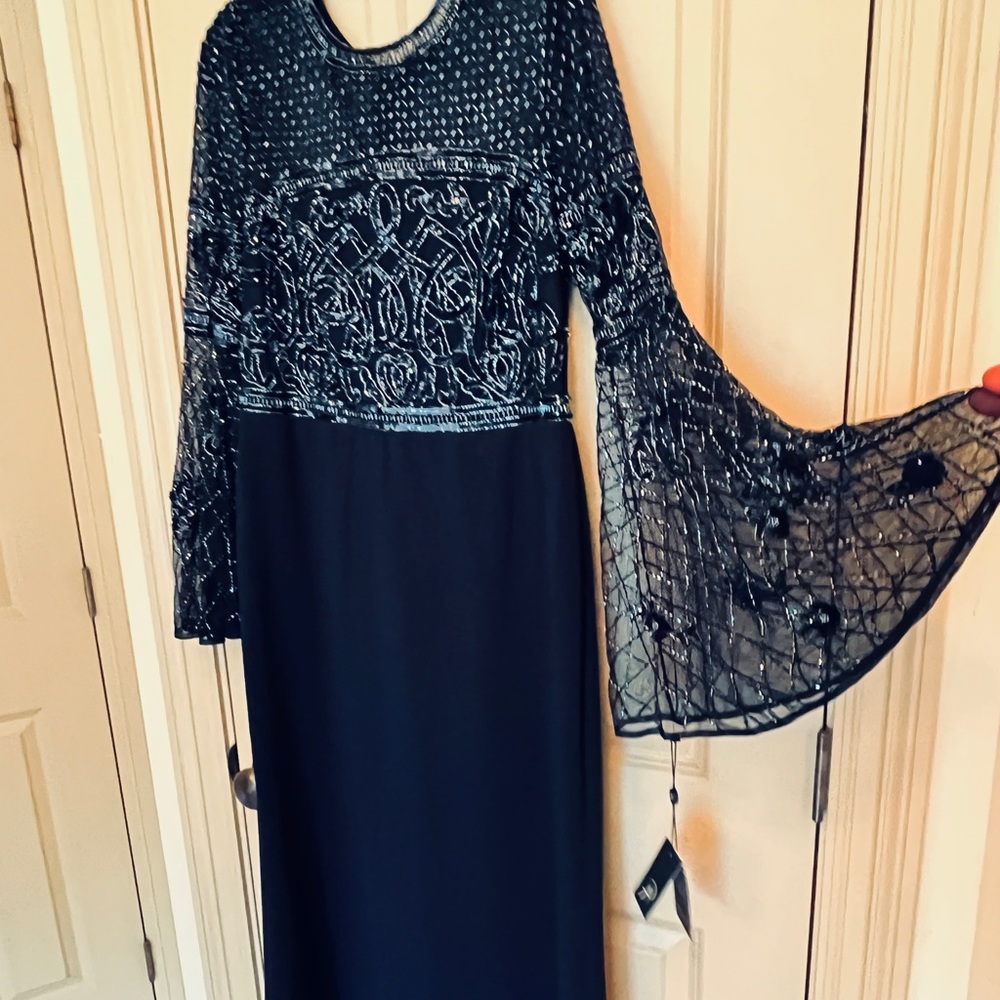 New with tags! Adriana Papell beaded floor length gown